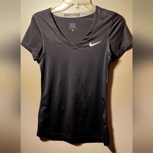 Nike Women’s Black V-Neck Pro Dri-FIT Short Sleeve Tee